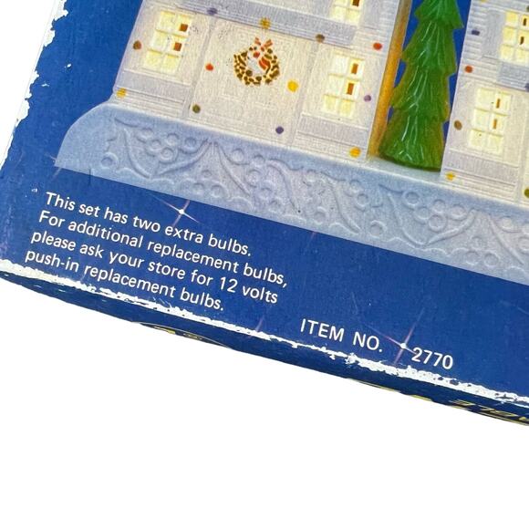 Vtg Christmas Plastic Light Covers 8 Pc Alpine Village House Church Mid-Century - Picture 8 of 9